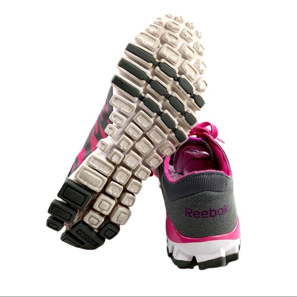 Reebok Realflex Grey / Pink Trainers Running Shoes - Picture 6 of 7
